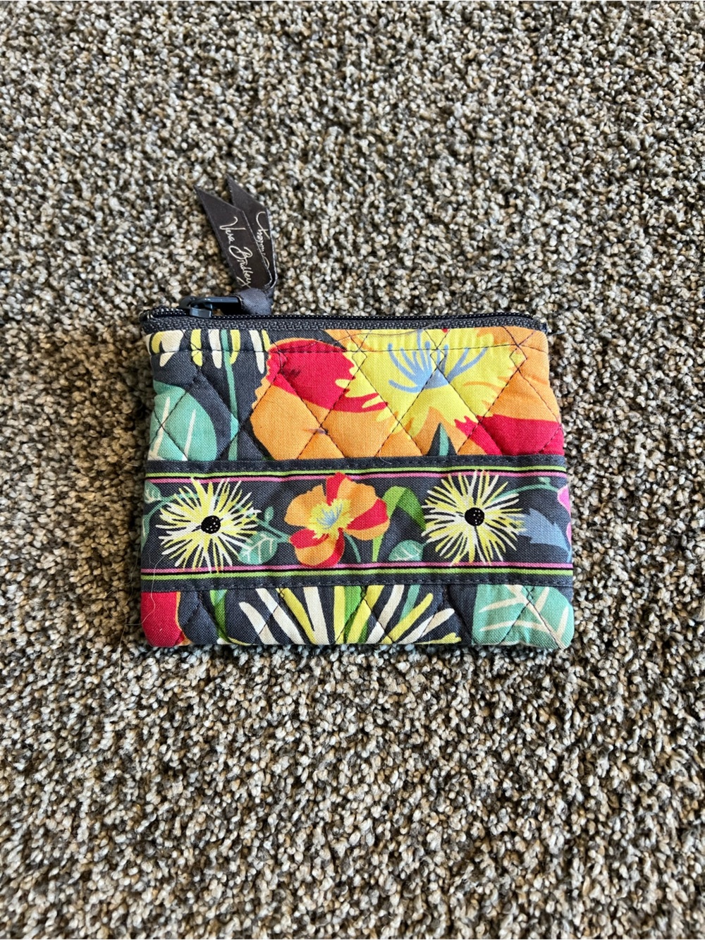 Vera Bradley Quilted Floral Zip Wallet - Black Multi